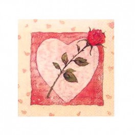 Serviette rose et coeur