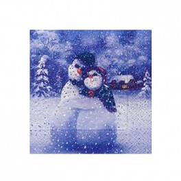 Serviette Bonhomme de neige amoureux