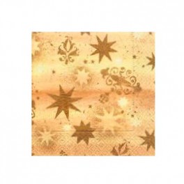 Serviette Etoiles dorées fond crème