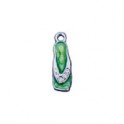 Pendentif sandale verte avec strass