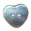 6 Boutons coeur nacre 15mm cyan