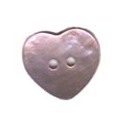 6 Boutons coeur nacre 15mm rose