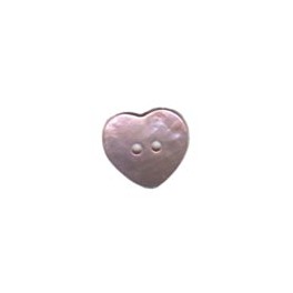 6 Boutons coeur nacre 15mm rose