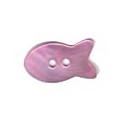6 Boutons poissons nacre 20mm rose