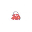 Pendentif sac rouge et coeurs