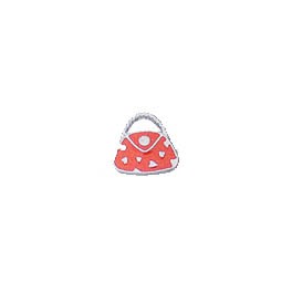 Pendentif sac rouge et coeurs