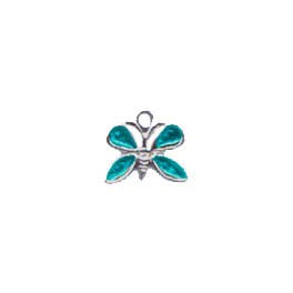 Papillon émaillé turquoise