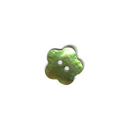 6 boutons fleur nacre 20mm vert olive