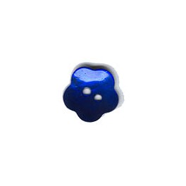 6 boutons fleur nacre 20mm bleu marine