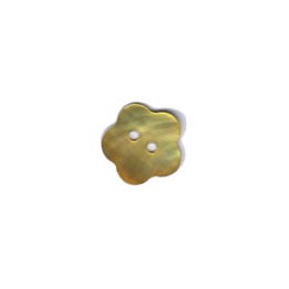 6 boutons fleur nacre 20mm jaune