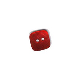 6 boutons carrés nacre 15mm rouge