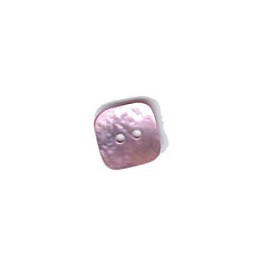 6 boutons carrés nacre 15mm rose