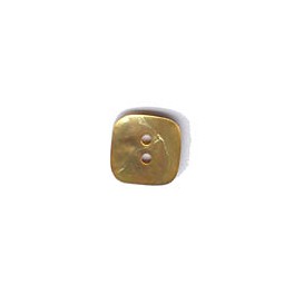 6 boutons carrés nacre 15mm beige