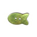 6 Boutons poissons nacre 20mm olive