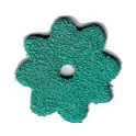 5 Fleurs en daim 28mm turquoise