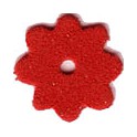 5 Fleurs en daim 28mm rouge