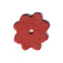 5 Petites fleurs en daim 20mm rouge