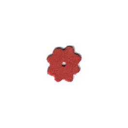 5 Petites fleurs en daim 20mm rouge