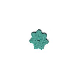 5 Petites fleurs en daim 20mm turquoise