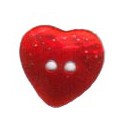 6 Boutons coeur nacre 15mm rouge