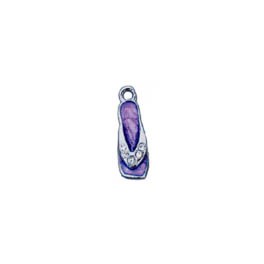 Pendentif sandale mauve avec strass