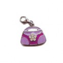 Pendentif sac rose et mauve