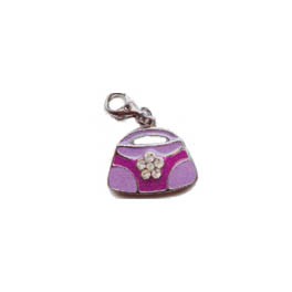 Pendentif sac rose et mauve