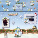 Kit scrapbooking thème bonhomme de neige