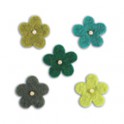 Fleurs en laine assortiment vert