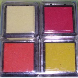 Tampons encreurs jaune/orange/rouge