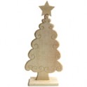 Sapin bois sculpté + étoile 30cm