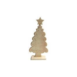 Sapin bois sculpté + étoile 30cm