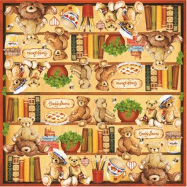 Serviette Teddies et étagère livres